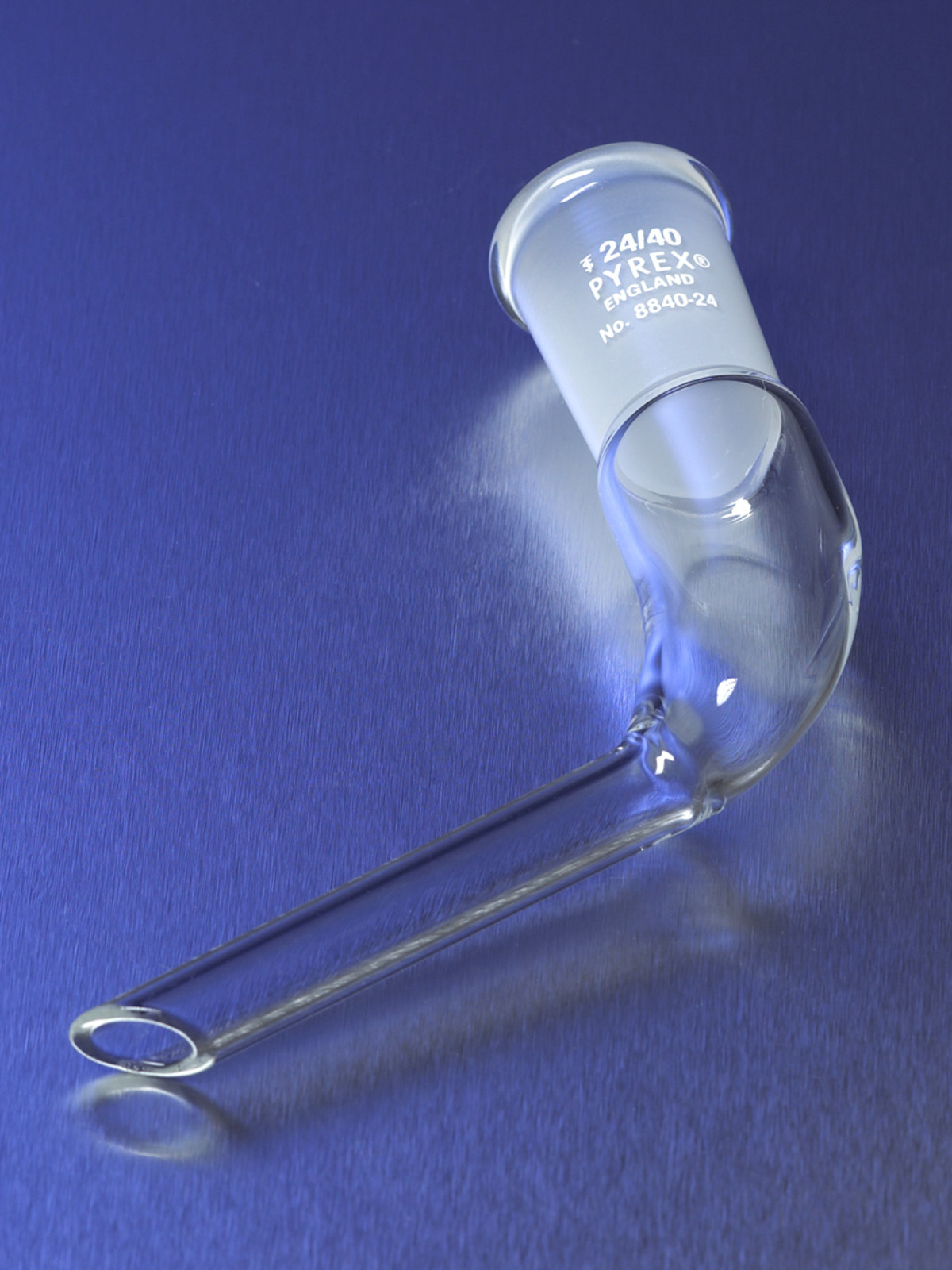 PYREX® 105° Angled Tube Adapter with Single 24/40 Standard Taper Joint