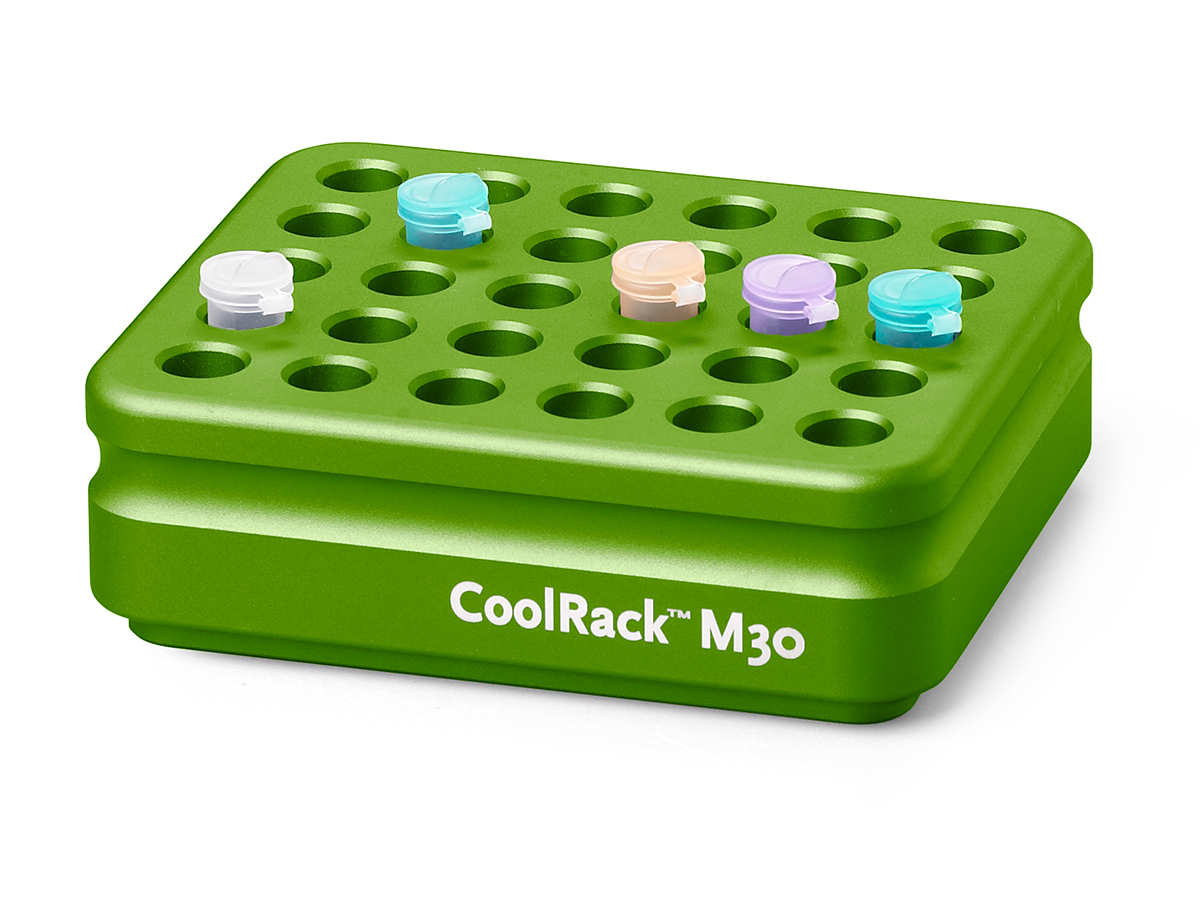 Corning® CoolRack M30, Holds 30 x 1.5 or 2 mL Microcentrifuge Tubes, Green