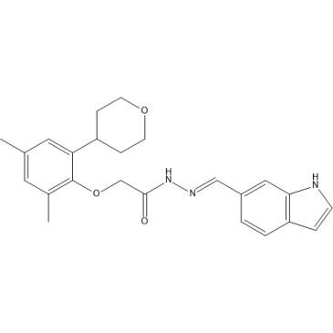 (E)-N'-((1H-indol-6-yl)methylene)-2-(2,4-dimethyl-6-(tetrahydro-2H-pyran-4-yl)phenoxy)acetohydrazide