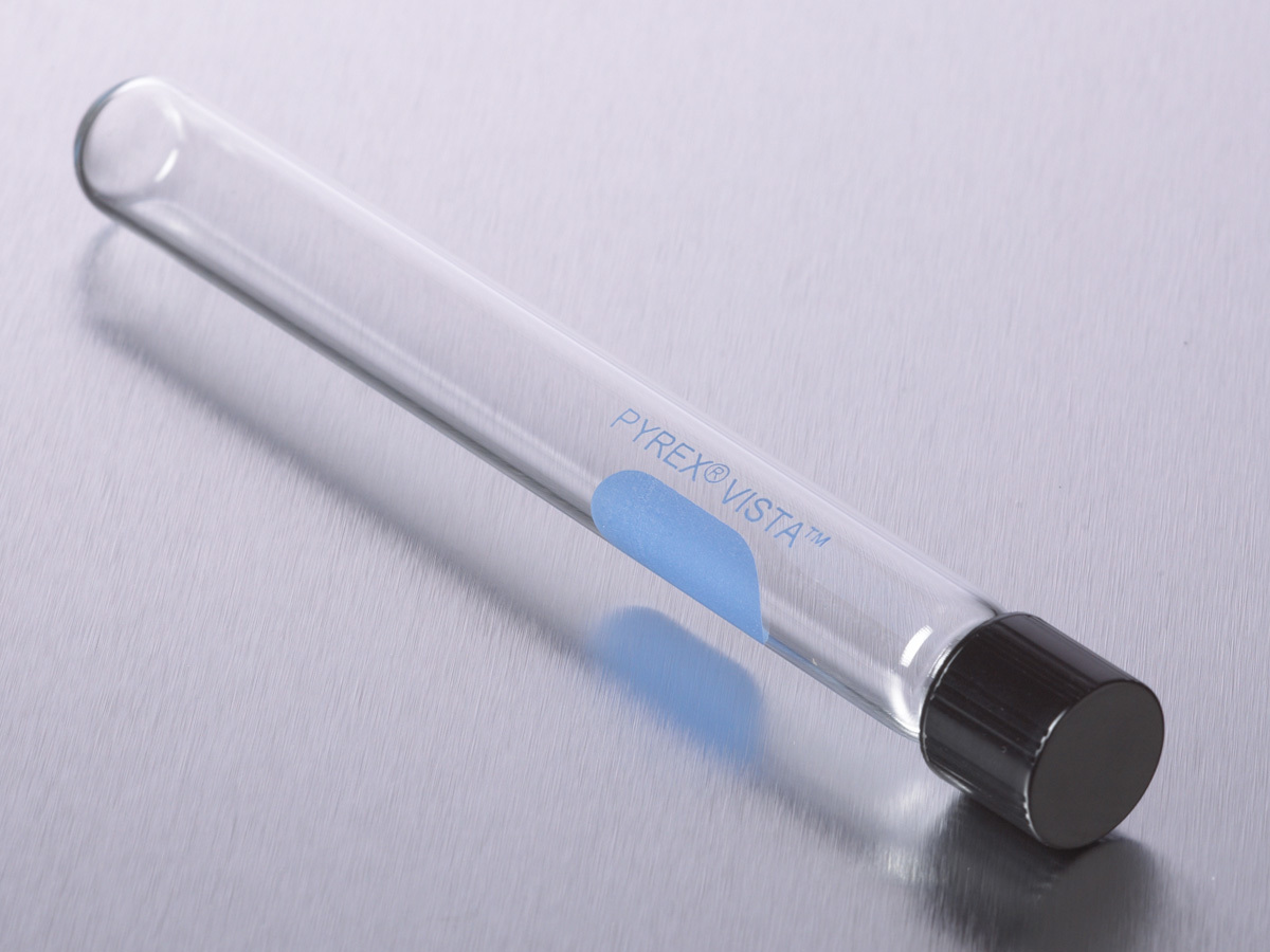 PYREX® VISTA™ 55 mL Screw Cap Culture Tubes with Phenolic Caps, 25x150 mm