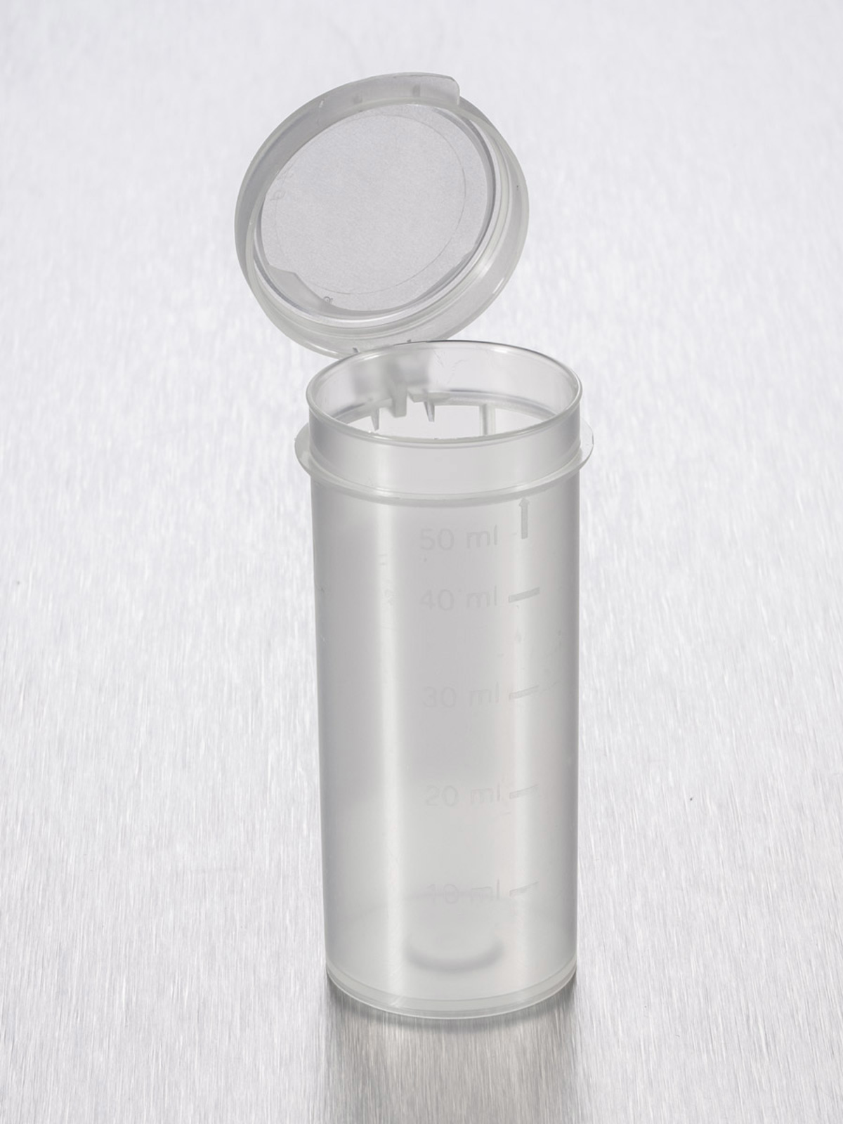 Corning® Gosselin™ Straight Container, 50 mL, PP, Graduated, Hinged cap, Sterile, 650/Case