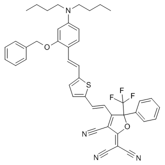 2-(4-((E)-2-(5-((E)-2-(Benzyloxy)-4-(dibutylamino)styryl)thiophen-2-yl)vinyl)-3-cyano-5-phenyl-5-(trifluoromethyl)furan-2(5H)-ylidene)malononitrile