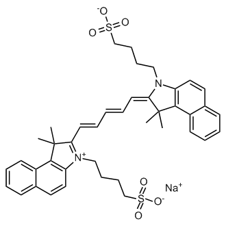 Sodium 4-(2-((1E,3E,5E)-5-(1,1-dimethyl-3-(4-sulfonatobutyl)-1H-benzo[e]indol-2(3H)-ylidene)penta-1,3-dien-1-yl)-1,1-dimethyl-1H-benzo[e]indol-3-ium-3-yl)butane-1-sulfonate